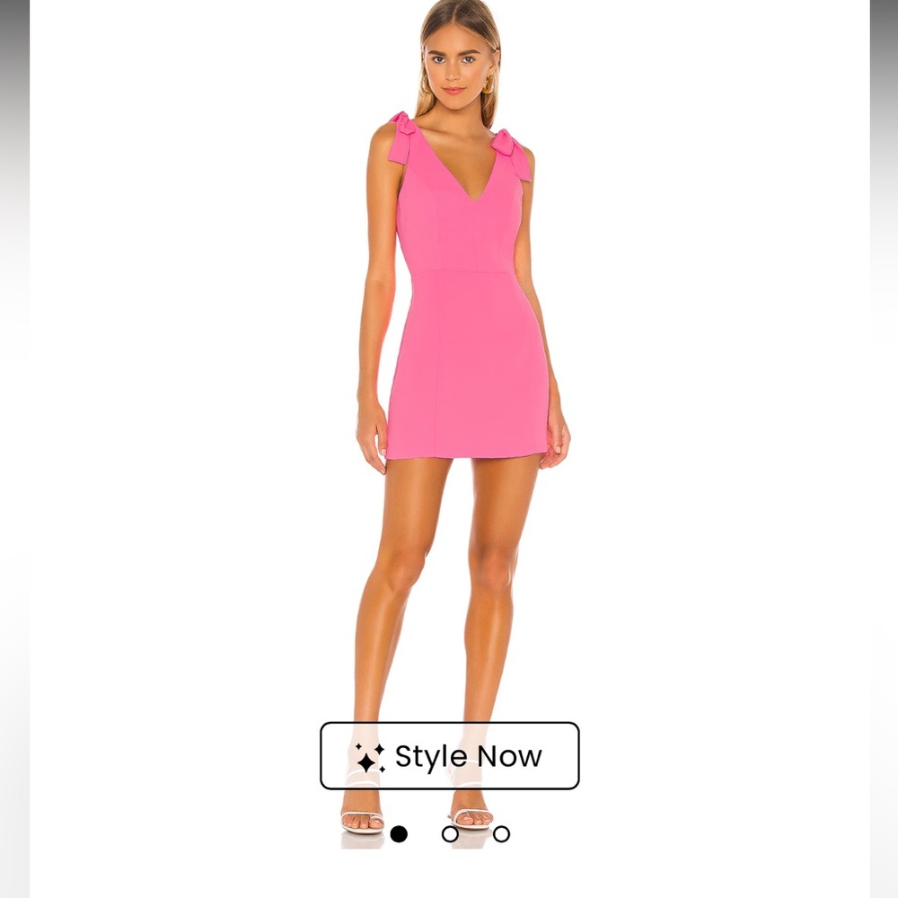 Amanda Uprichard Pink Sheath Mini Dress V-Neck Cap Sleeve